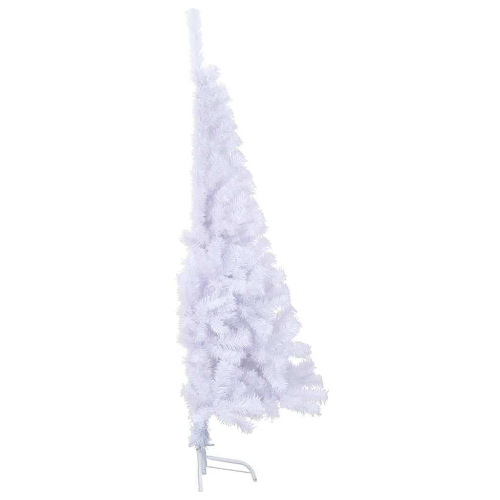 Vidaxl Medio Árbol De Navidad Artificial Con Soporte Pvc Blanco 150 Cm_4