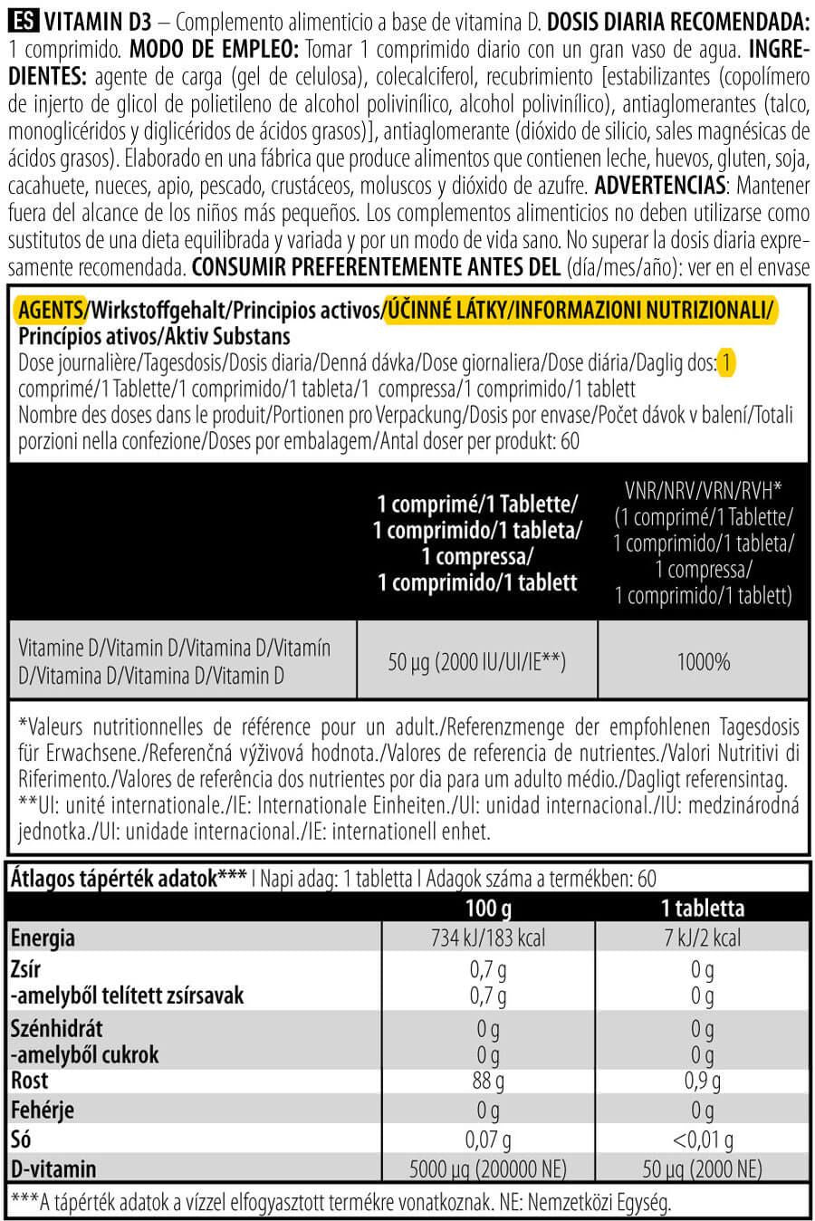 Vitamina D3 - 60 Tabletas - Vitamina D - Biotech Usa_5
