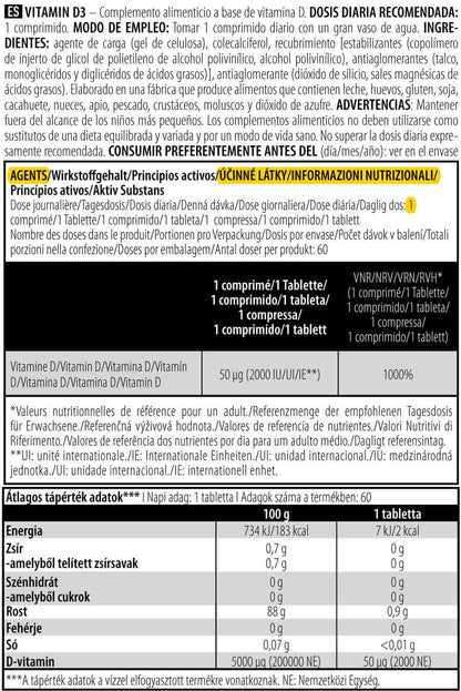 Vitamina D3 - 60 Tabletas - Vitamina D - Biotech Usa_5