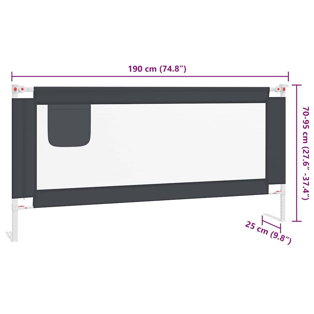 Vidaxl Barandilla De Seguridad Cama De Niño Gris Oscuro Tela 190x25 Cm_2