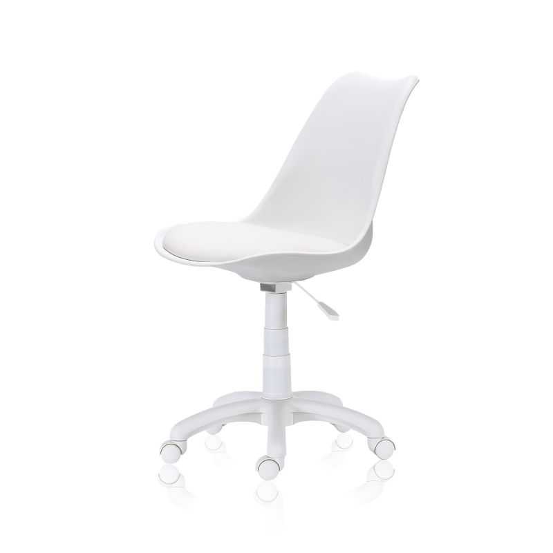 Silla De Escritorio Lina Pvc, Blanco, 60 X 79-89 X 60_1