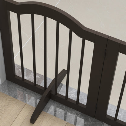 Pawhut Barrera De Seguridad Plegable De Perros Pequeños 154,5x29,5x61 Cm Café_4
