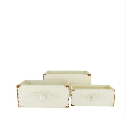 Macetero Madera Cajón Blanco Para Colgar 33x18x16cm