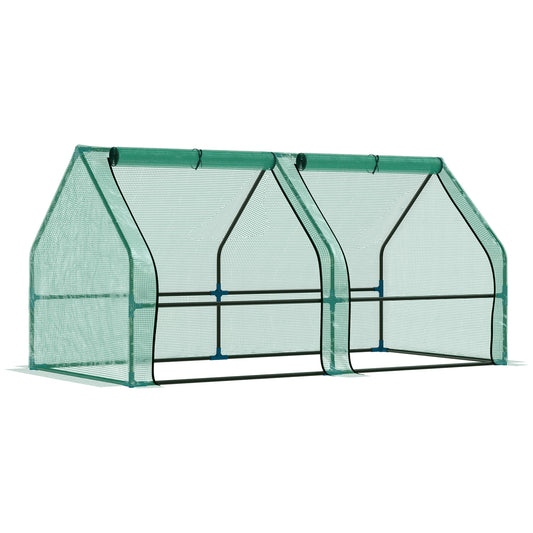 Outsunny Invernadero De Jardín 180x90x90 Cm Acero Con 3 Ventanas Cultivoplantas_0