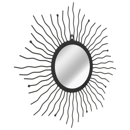 Vidaxl Espejo De Pared De Jardín Con Forma De Sol 60 Cm Negro_2