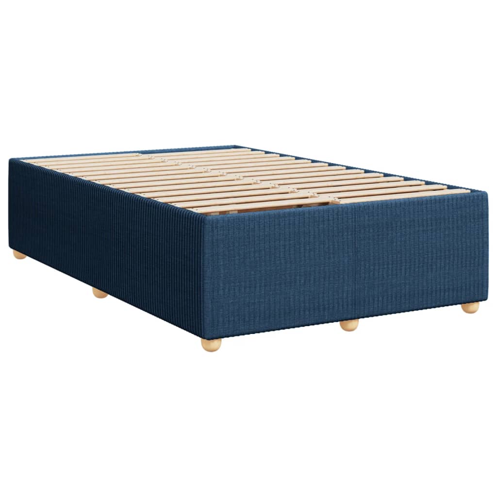 Cama Box Spring Con Colchón Tela Azul 120x200 Cm / Vetonek_1