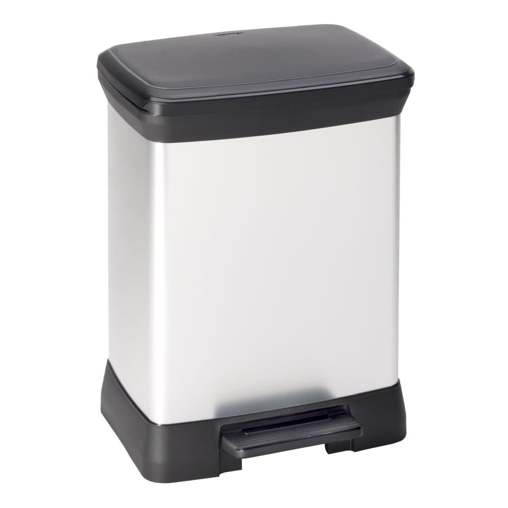 Curver Papelera De Pedal Deco Rectangular Plateado 30 L_0