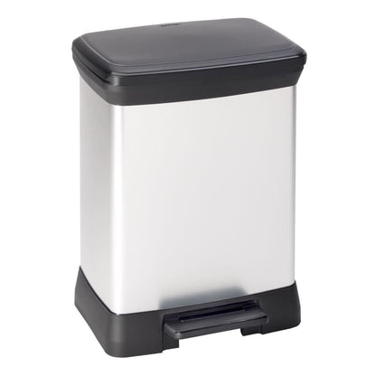 Curver Papelera De Pedal Deco Rectangular Plateado 30 L_0