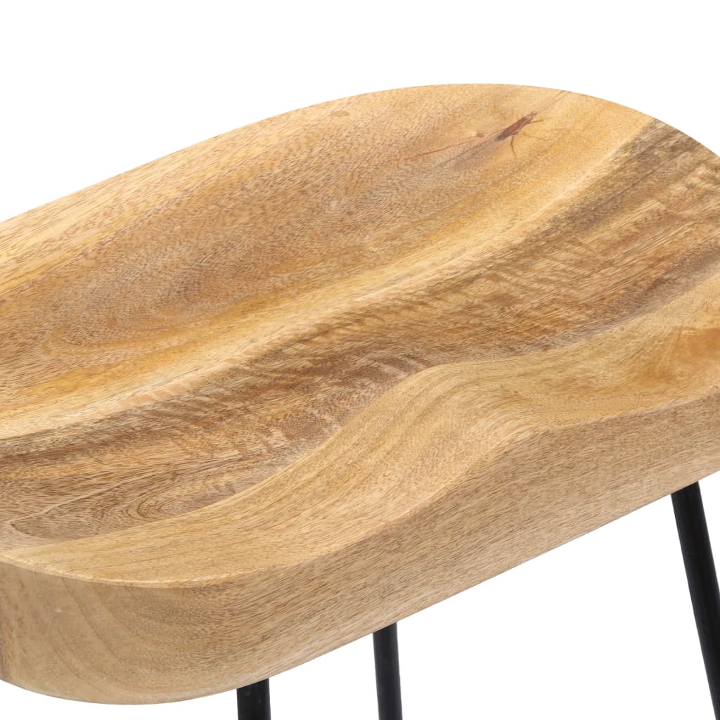Taburetes De Cocina Gavin 2 Unidades Madera Maciza De Mango_4