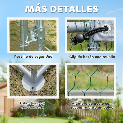 Pawhut Gallinero Para Exterior 3x3,4x1,9 M Con Cubierta Anti-uv E Impermeable_5