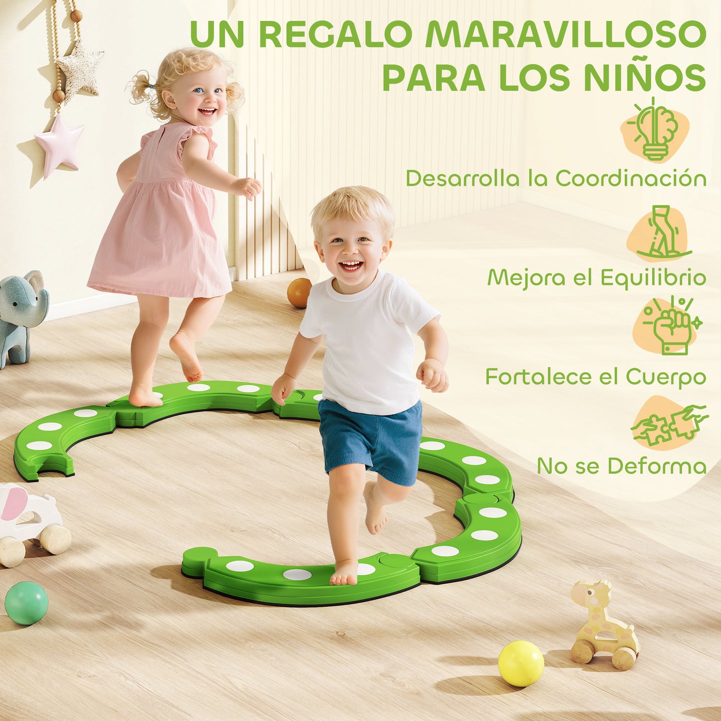 Aiyaplay Tabla De Equilibrio Para Niños De +3 Años Con 6 Piedras De Equilibrio_3