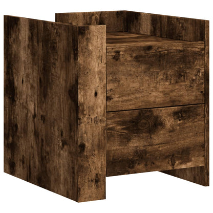 Mesita De Noche Madera De Ingeniería Roble Ahumado 45x50x50 Cm_0