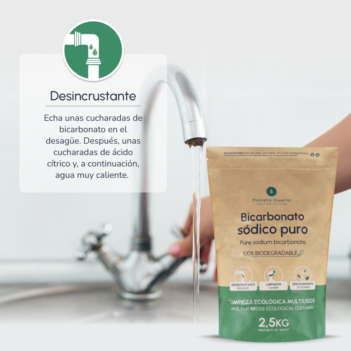 Pack 3x Bicarbonato sódico Planeta Huerto 1 Kg