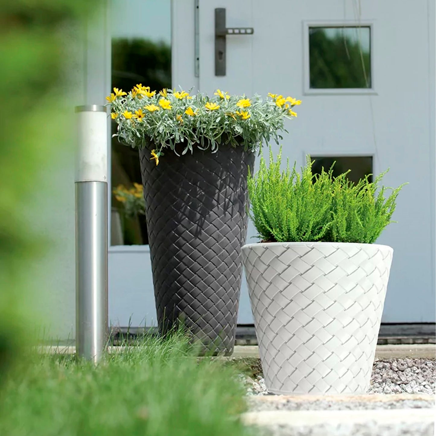 Macetero Slim Matuba 57l., Con Depósito, Dimensiones (mm) 400x400x780, Color Blanco