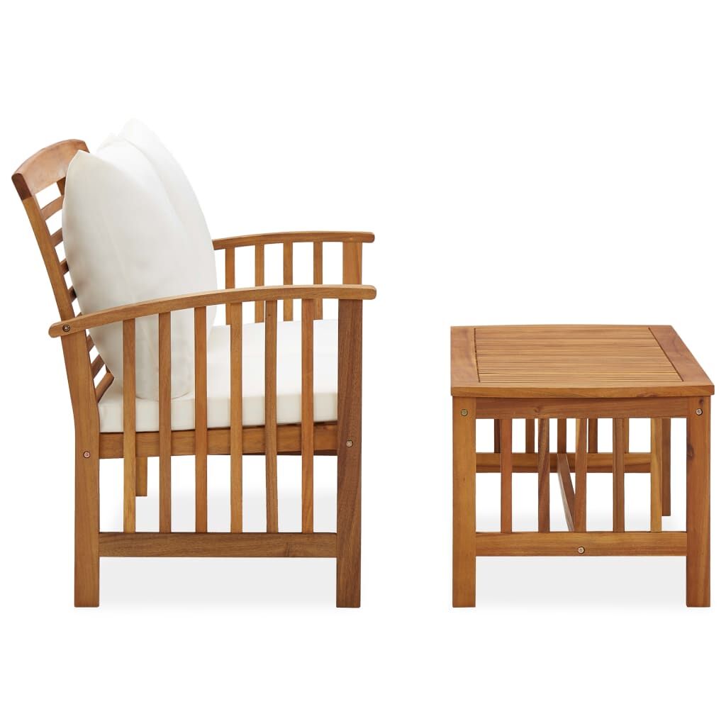 Vidaxl Muebles De Jardín 2 Piezas Con Cojines Madera Maciza De Acacia_1