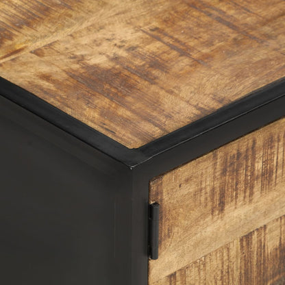Mesa De Centro De Madera De Mango Rugosa 105x50x35 Cm_4
