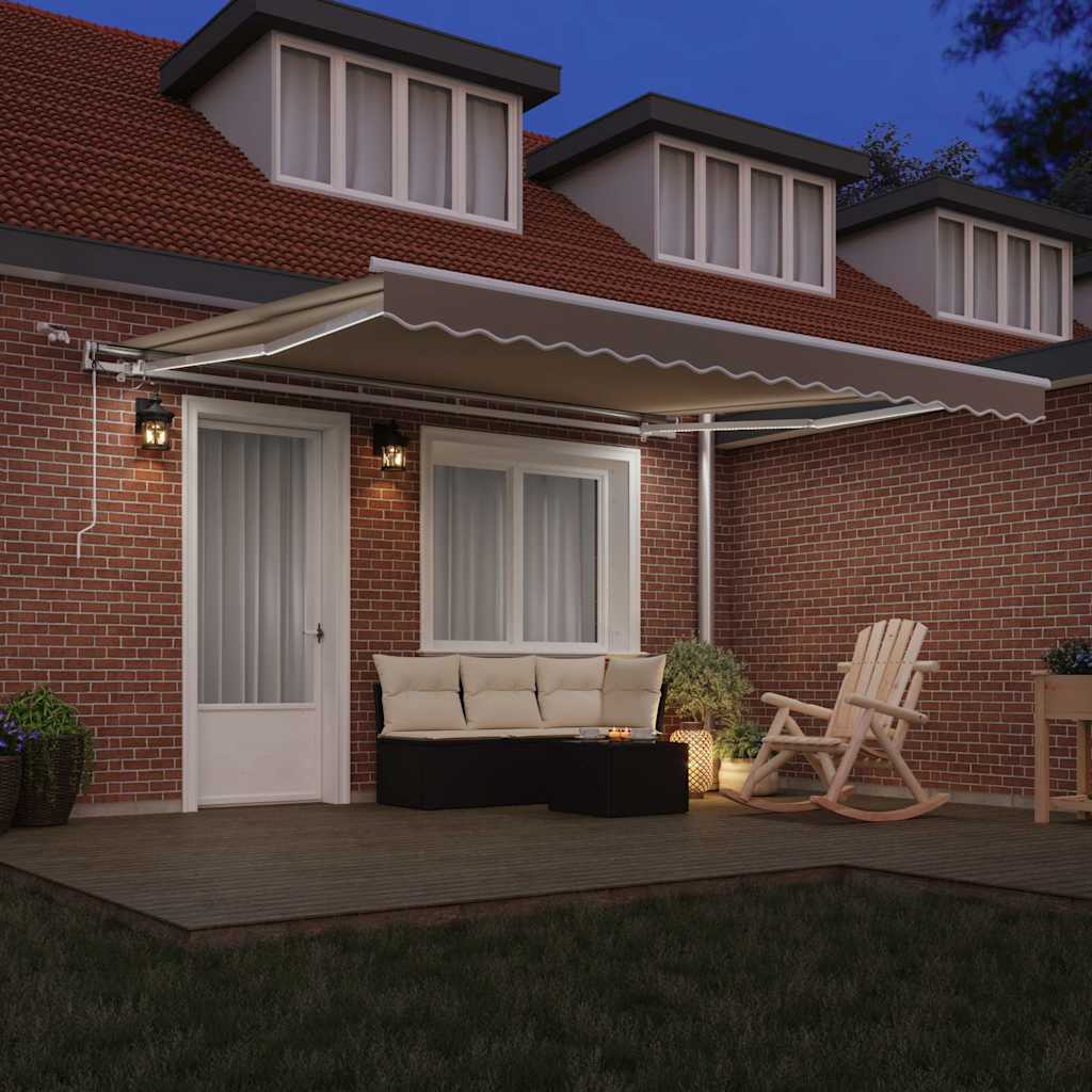 Toldo Retráctil Beige 400 X 300 Cm Poliéster_2