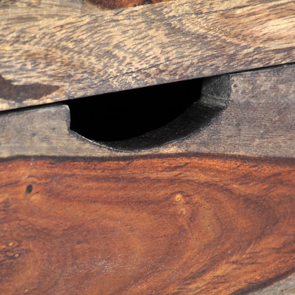 Mesa De Centro Madera Maciza De Sheesham Gris 100x50x40 Cm_4