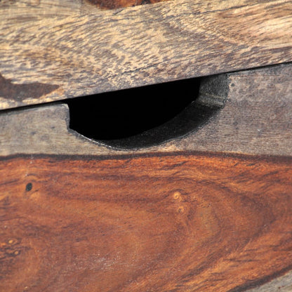 Mesa De Centro Madera Maciza De Sheesham Gris 100x50x40 Cm_4