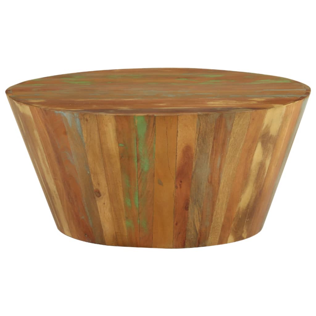 Mesa De Centro De Madera Maciza Reciclada Ø65x31 Cm_0