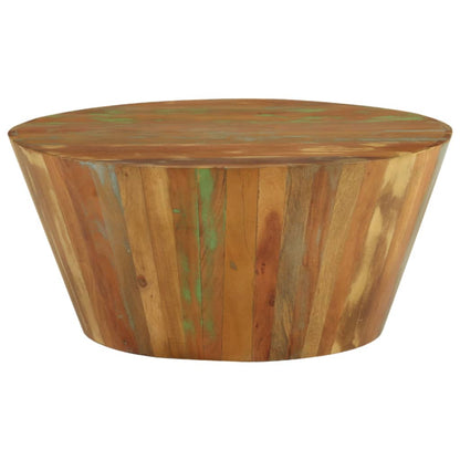 Mesa De Centro De Madera Maciza Reciclada Ø65x31 Cm_0