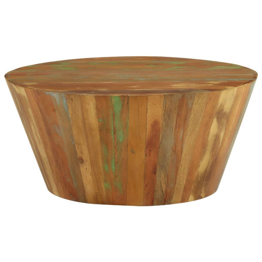 Mesa De Centro De Madera Maciza Reciclada Ø65x31 Cm_0