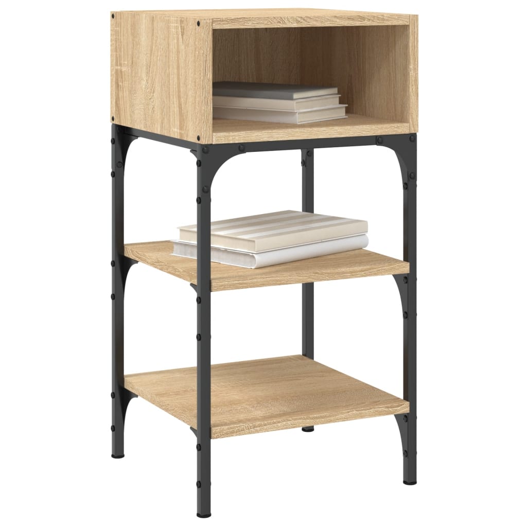 Mesita De Noche Madera De Ingeniería Roble Sonoma 35x34,5x70 Cm_1
