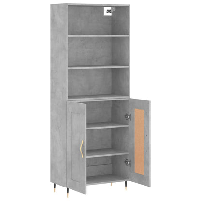 Aparador Alto Madera Contrachapada Gris Hormigón 69,5x34x180 Cm_3