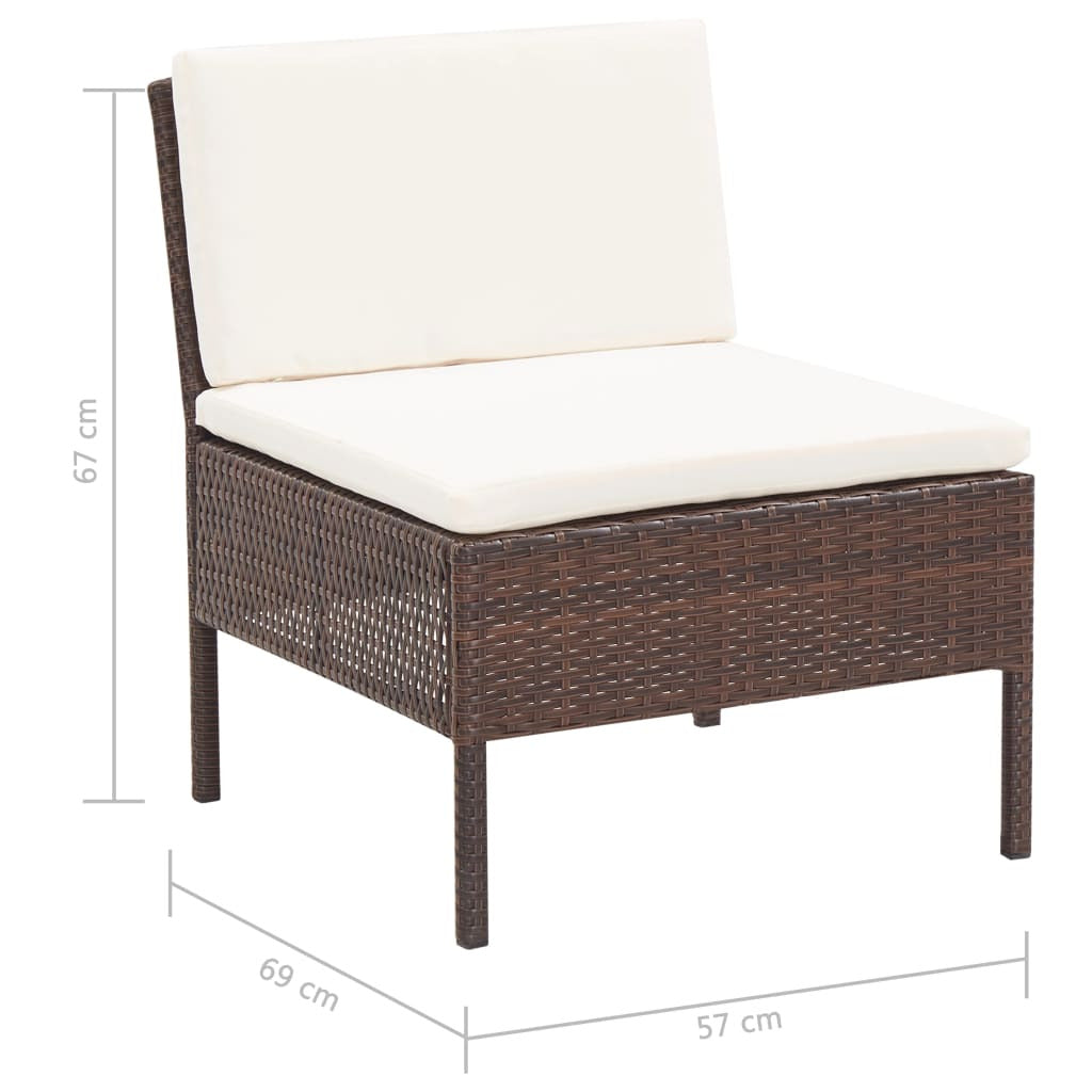 Vidaxl Set Muebles De Jardín 8 Piezas Y Cojines Ratán Sintético Marrón_2