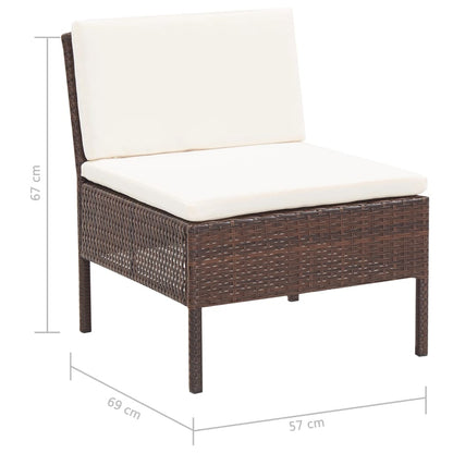 Vidaxl Set Muebles De Jardín 8 Piezas Y Cojines Ratán Sintético Marrón_2