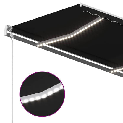Toldo Automático Led Sensor De Viento Gris Antracita 400x350 Cm_3