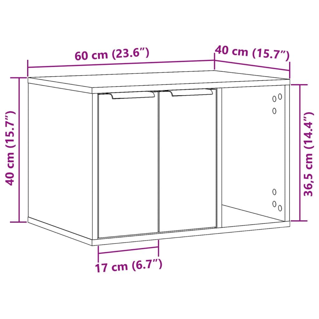 Vidaxl Mueble Arenero Para Gatos Madera Envejecida 60x40x40 Cm_2