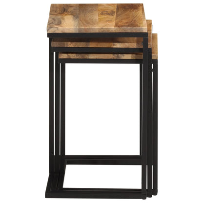 Mesas Apilables 3 Piezas Madera Maciza De Acacia_3