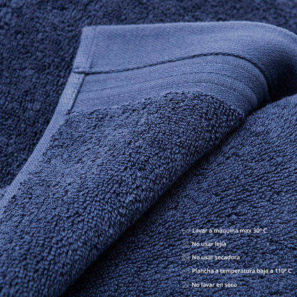 Toalla De Manos 50x100cm 100% Algodón Azul Navy 550gsm Con Rayas Scalpers Home