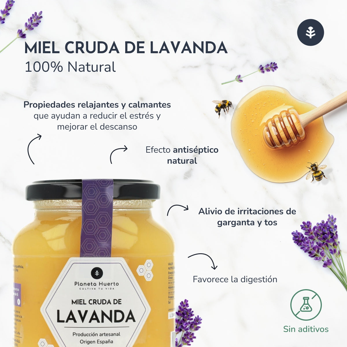 Miel Cruda de Lavanda Planeta Huerto 1 Kg
