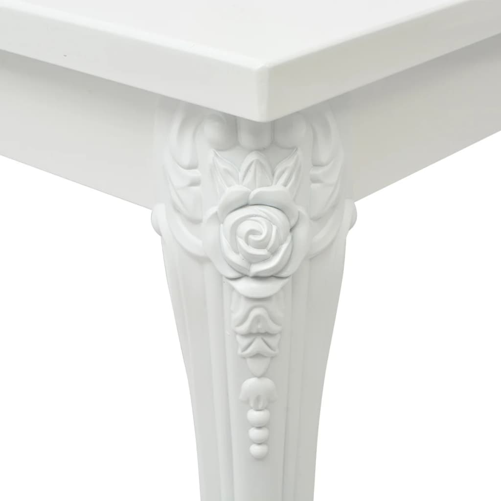 Mesa De Comedor Blanco Brillante 80x80x76 Cm_2