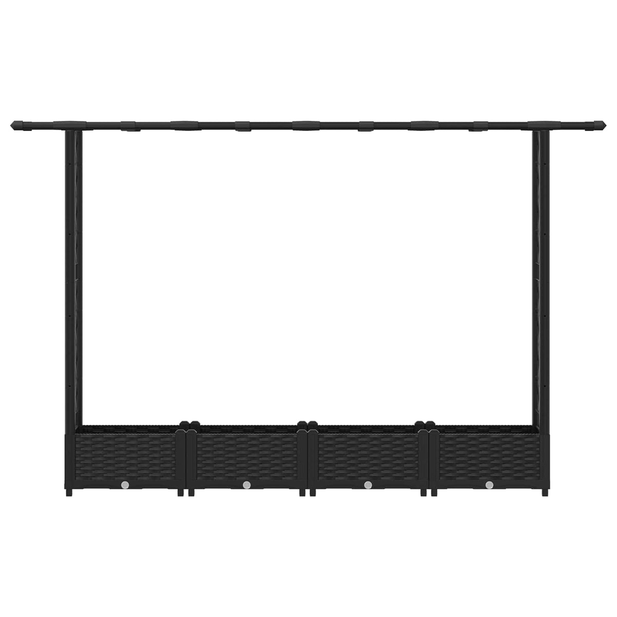 Cama Elevada Con Trellis Y Techo Negro 203 X 40 X 121 Cm Pp_3