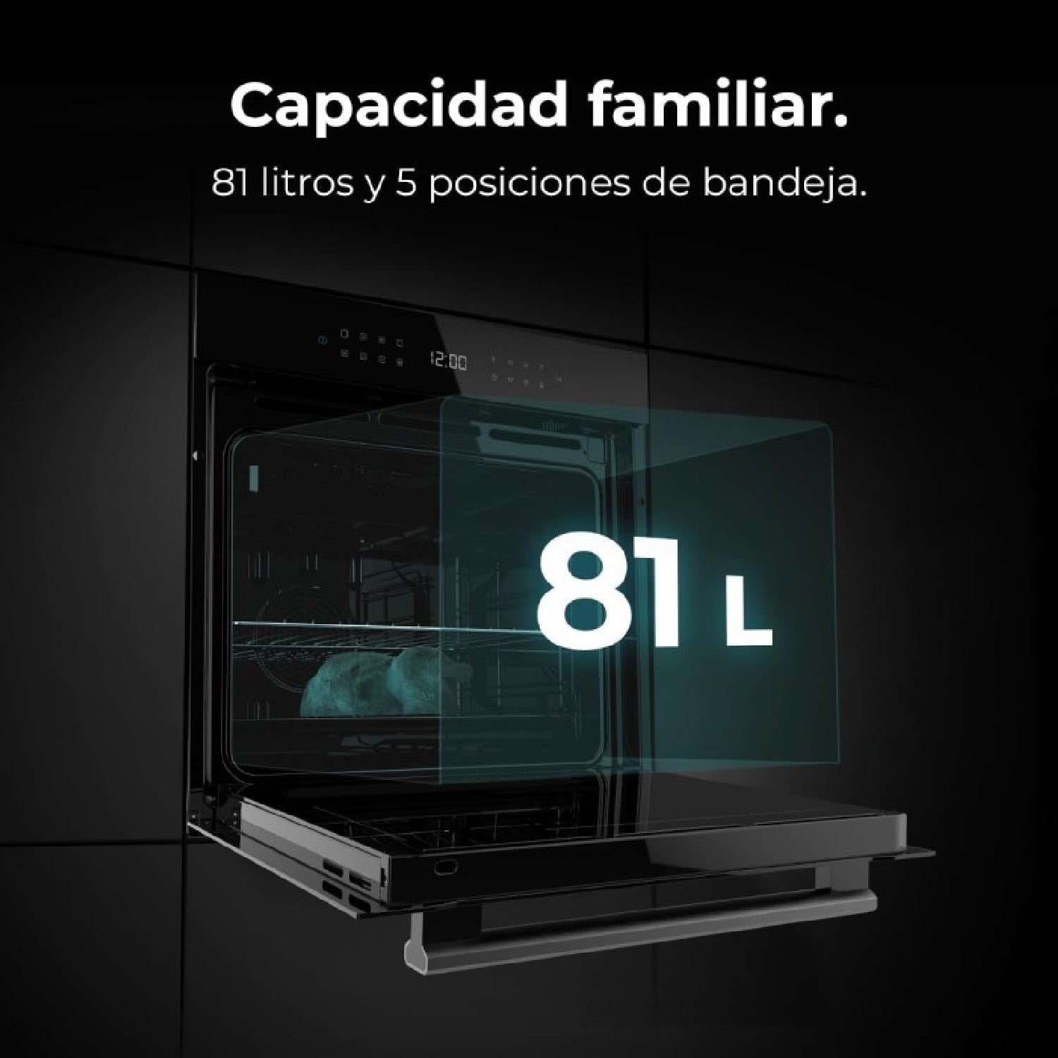 Cecotec Horno Pirolítico Bolero Hexa P506000 Glass Black A+_1