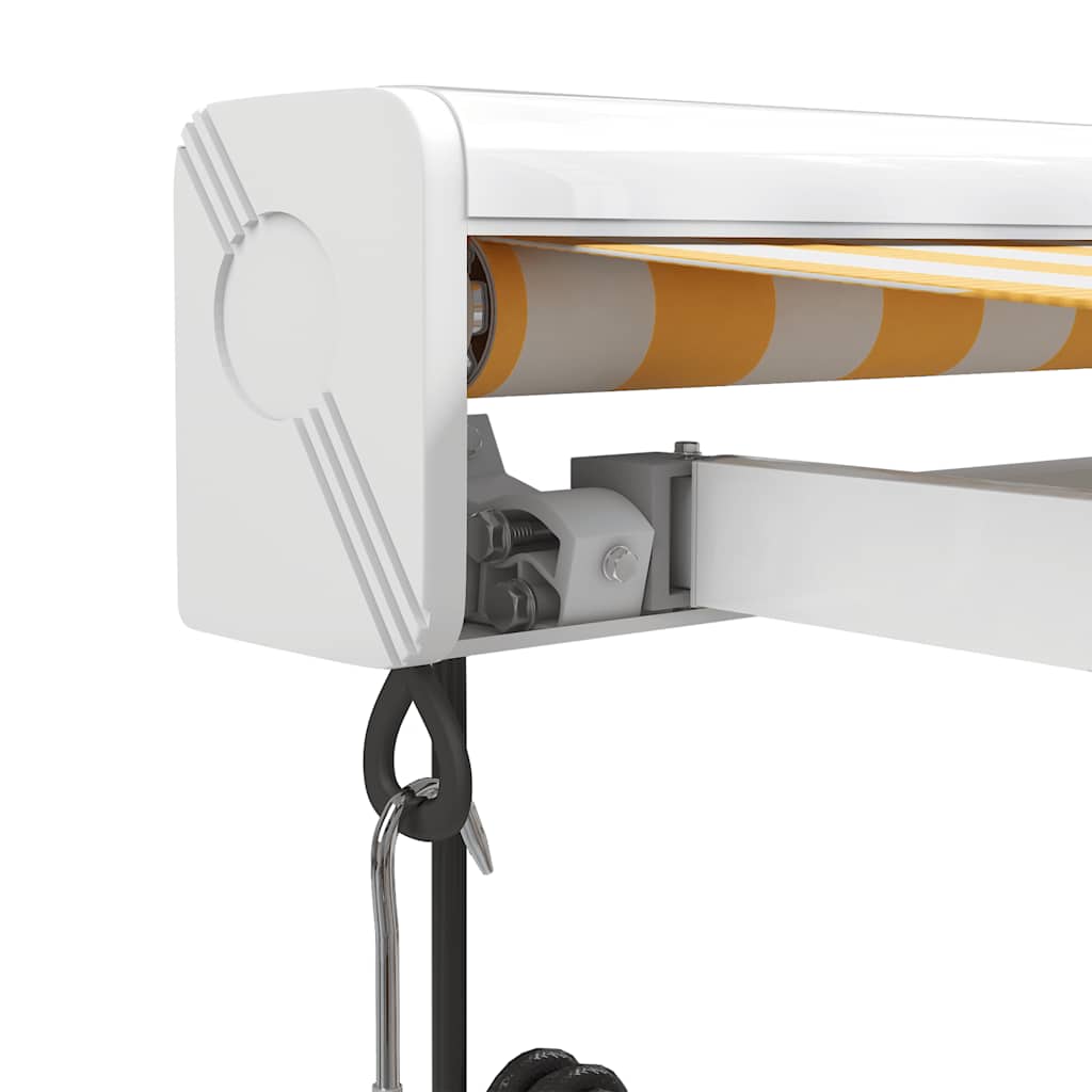 Toldo Retráctil Aluminio Y Tela Blanco Y Amarillo 3x2,5 M_5