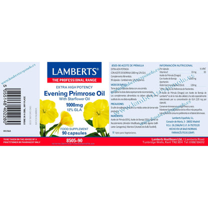 Aceite de Prímula con Borraja Lamberts 90 cápsulas