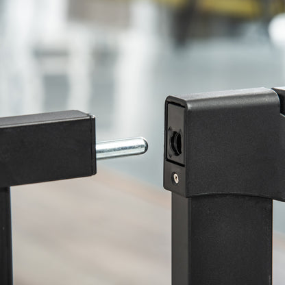 Pawhut Barrera De Seguridad 75-103cm Con 2 Extensiones Cierre Automático Negro_4