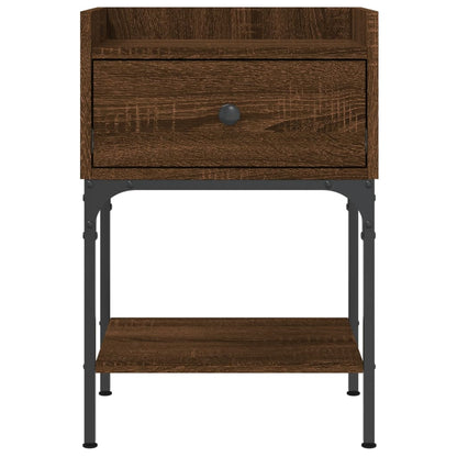 Mesita Noche 2 Uds Madera Ingeniería Marrón Roble 40,5x31x60 Cm_4
