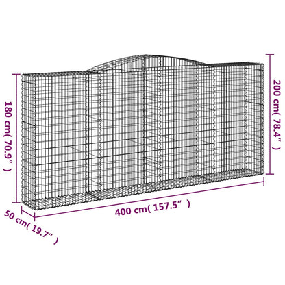 Cestas De Gaviones 10 Uds Forma De Arco Hierro 400x50x180/200cm_5
