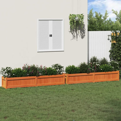 Jardineras De Exterior 2 Uds Madera Maciza De Pino Marrón Cera_1