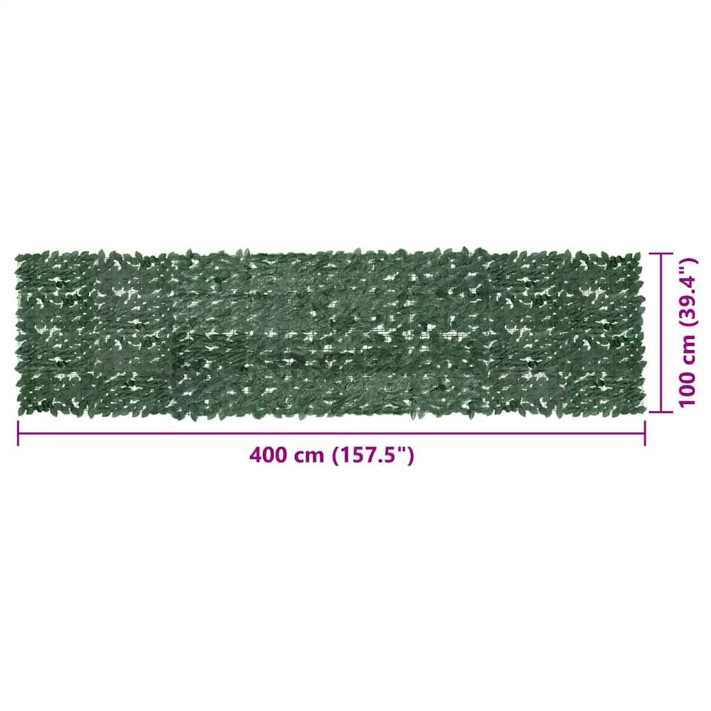 Vidaxl Toldo Para Balcón Con Hojas Verde Oscuro 400x100 Cm_2