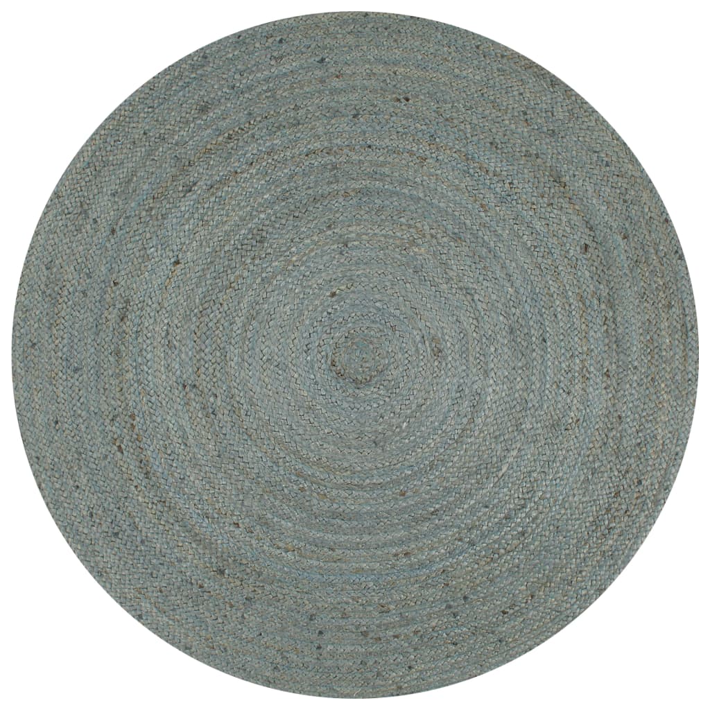 Vidaxl Alfombra De Yute Tejida A Mano Redonda Verde Oliva 120 Cm / Vetonek_3
