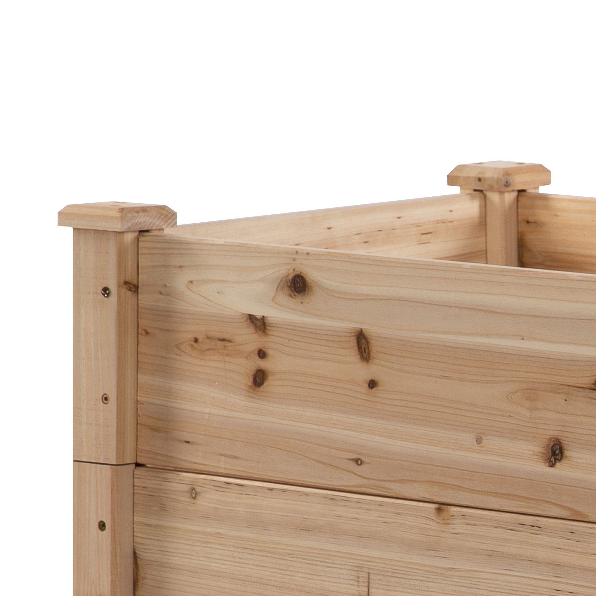 Outsunny Jardinera Exterior Grande De Madera De 3 Niveles 120x120x56 Cm Natural_3