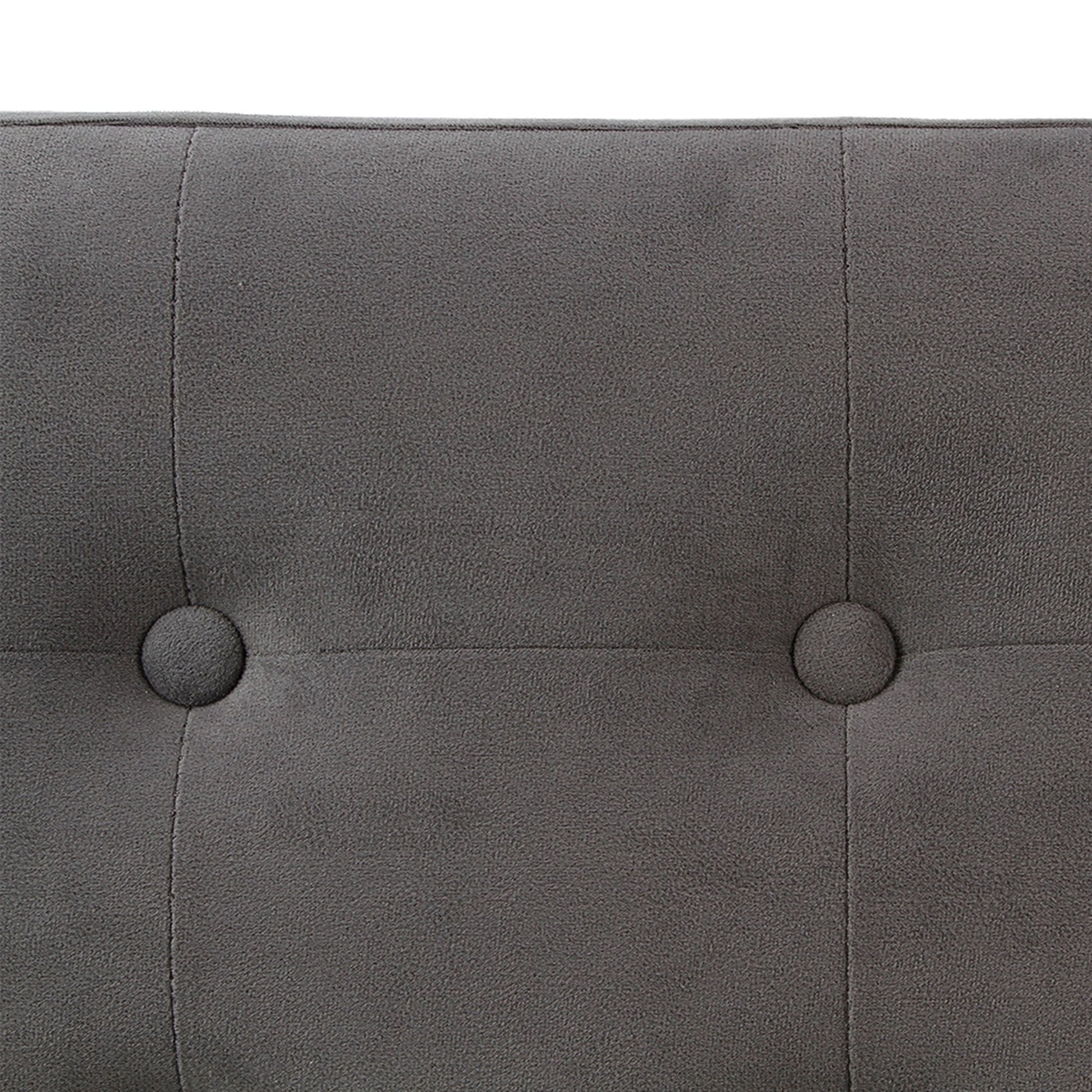 Puff Plegable Doble 'lysandre' Gris Efecto Terciopelo