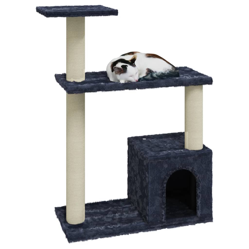 Rascador Para Gatos Con Postes De Sisal Gris Oscuro 70 Cm_2