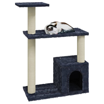 Rascador Para Gatos Con Postes De Sisal Gris Oscuro 70 Cm_2